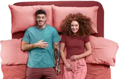 Couple trying out bed